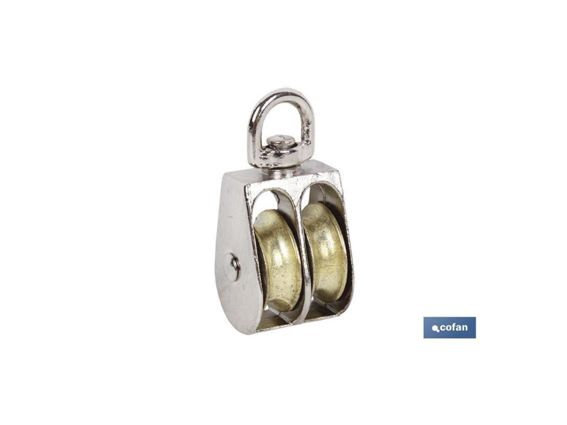 Polea doble giratoria niquelada (ø40mm) venta unitaria