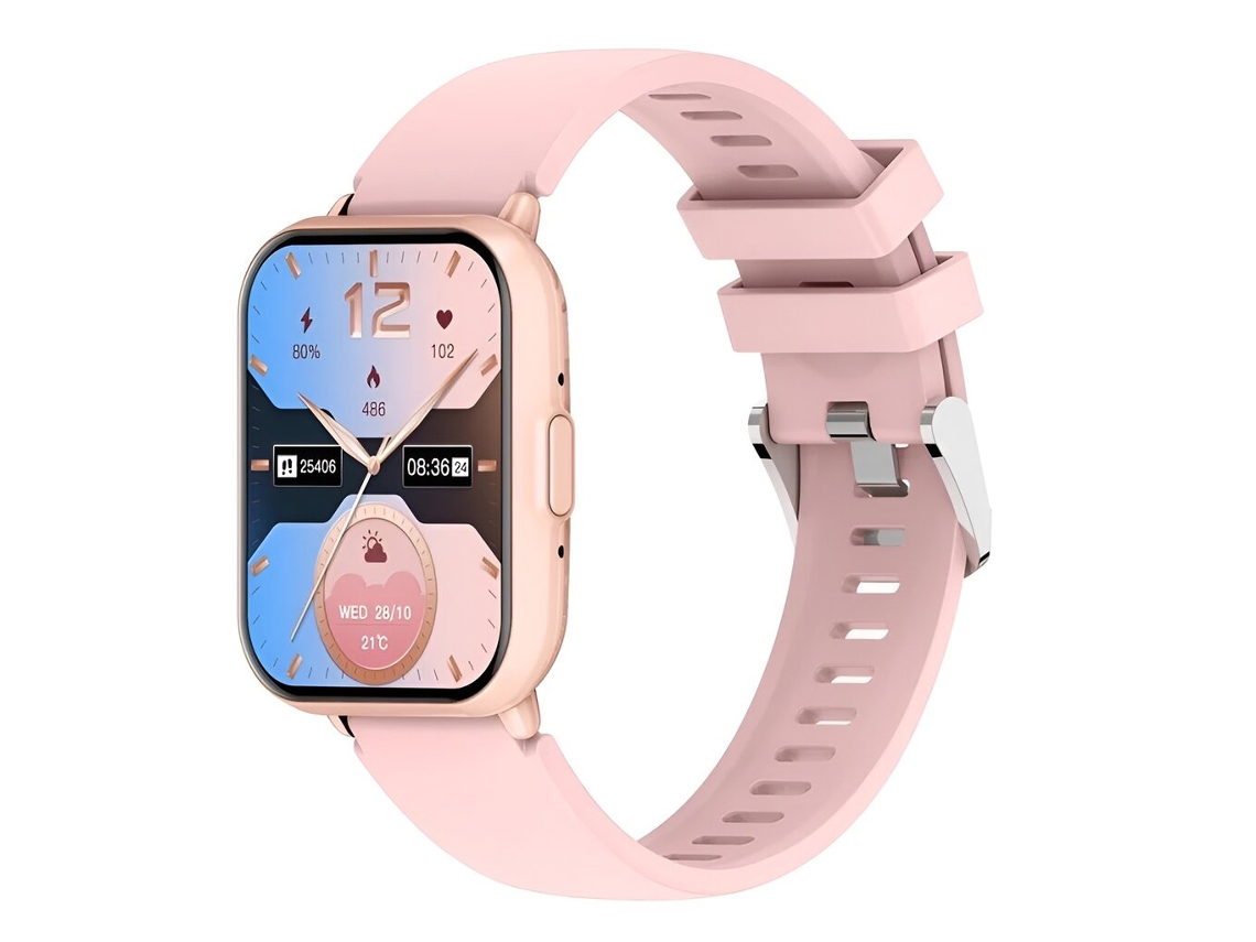 Smartwatch Z169 com Faixa de Relógio Esportiva, Bluetooth, À Prova D‘água, Rosa YANYXR