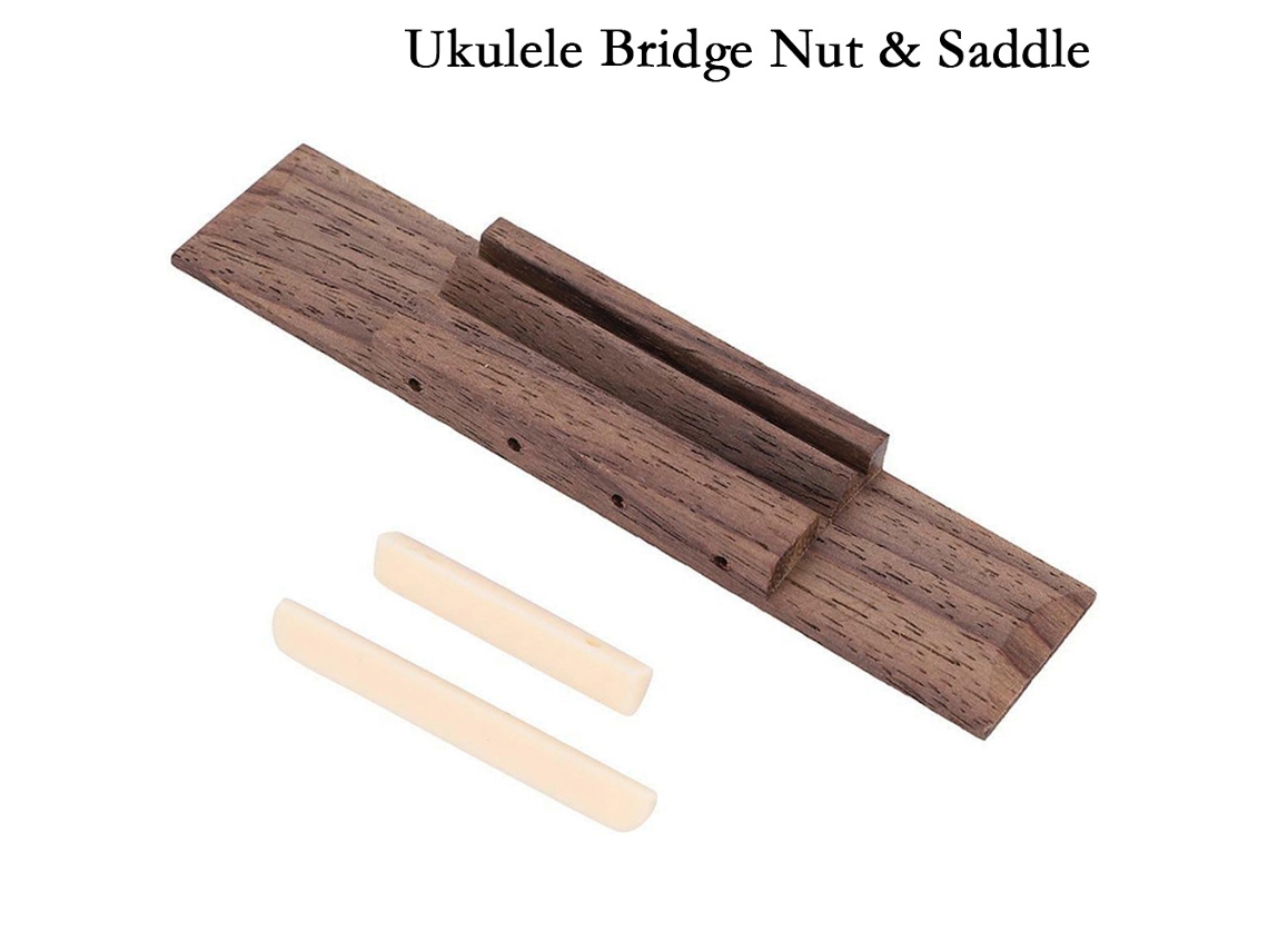 Ponte Universal para Ukulele, Ponte de Jacarandá + Rastilho Inferior + Rastilho Superior, Música Folclórica AQUAFORGE