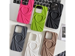 Capa Para Iphone 17 Air Rosa Vermelha Com Coração Enrugado 3d Em Silicone Fosco