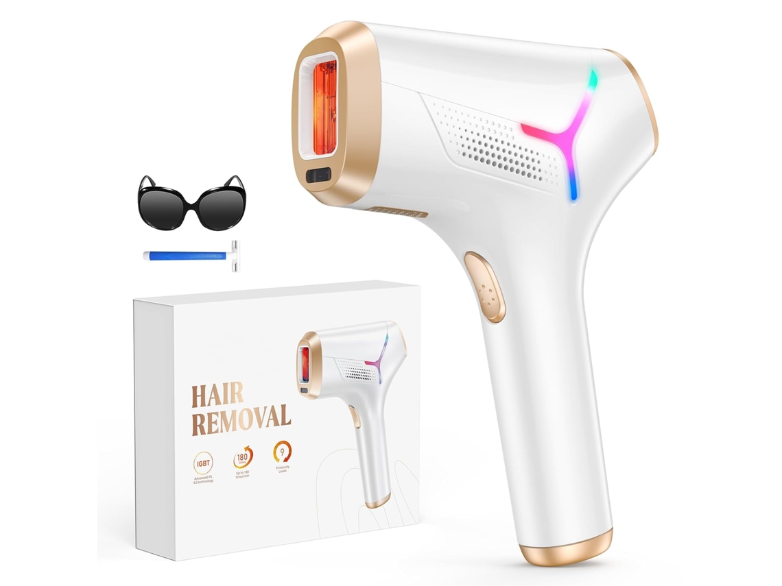 Aparelho de Depilação Ipl com 9 Níveis, Janela de 5,2 Cm² e Sensor de Pele BISBISOUS (branco)