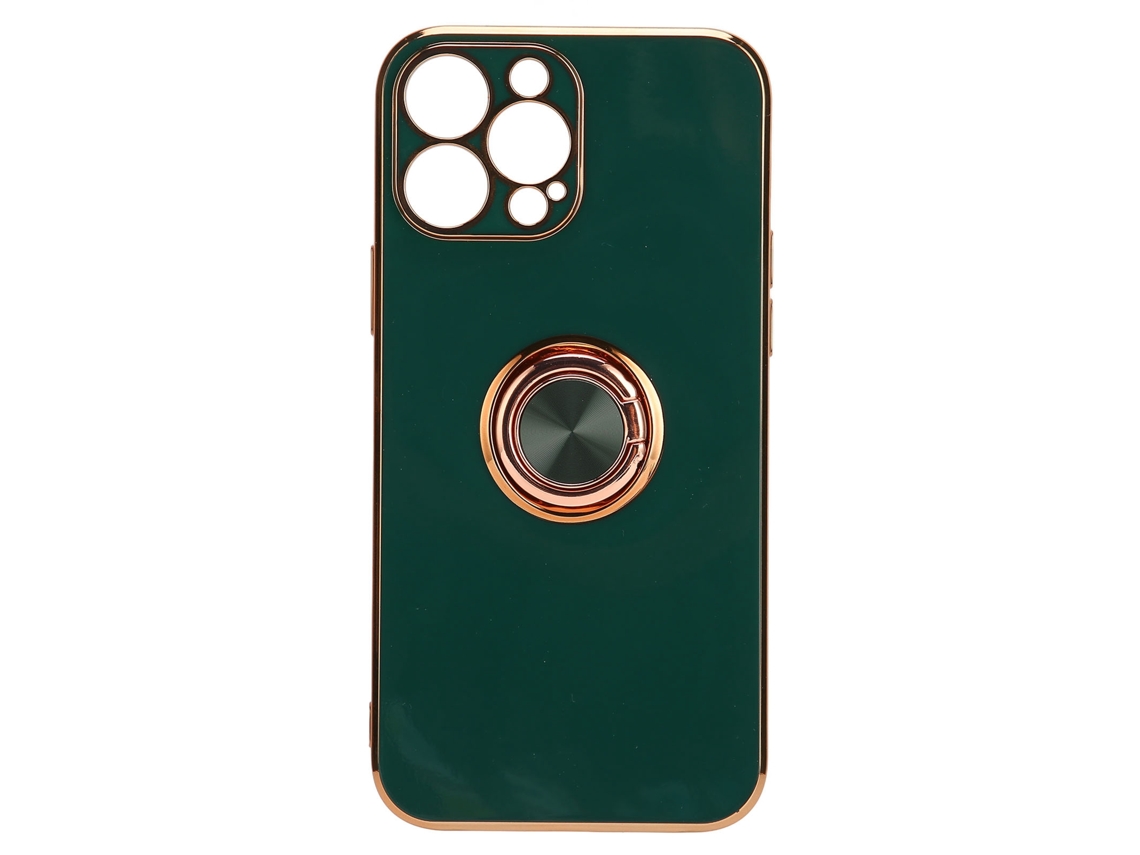 Capa de Celular EOOCOO com Anel de Suporte e Revestimento de Ouro Rosa