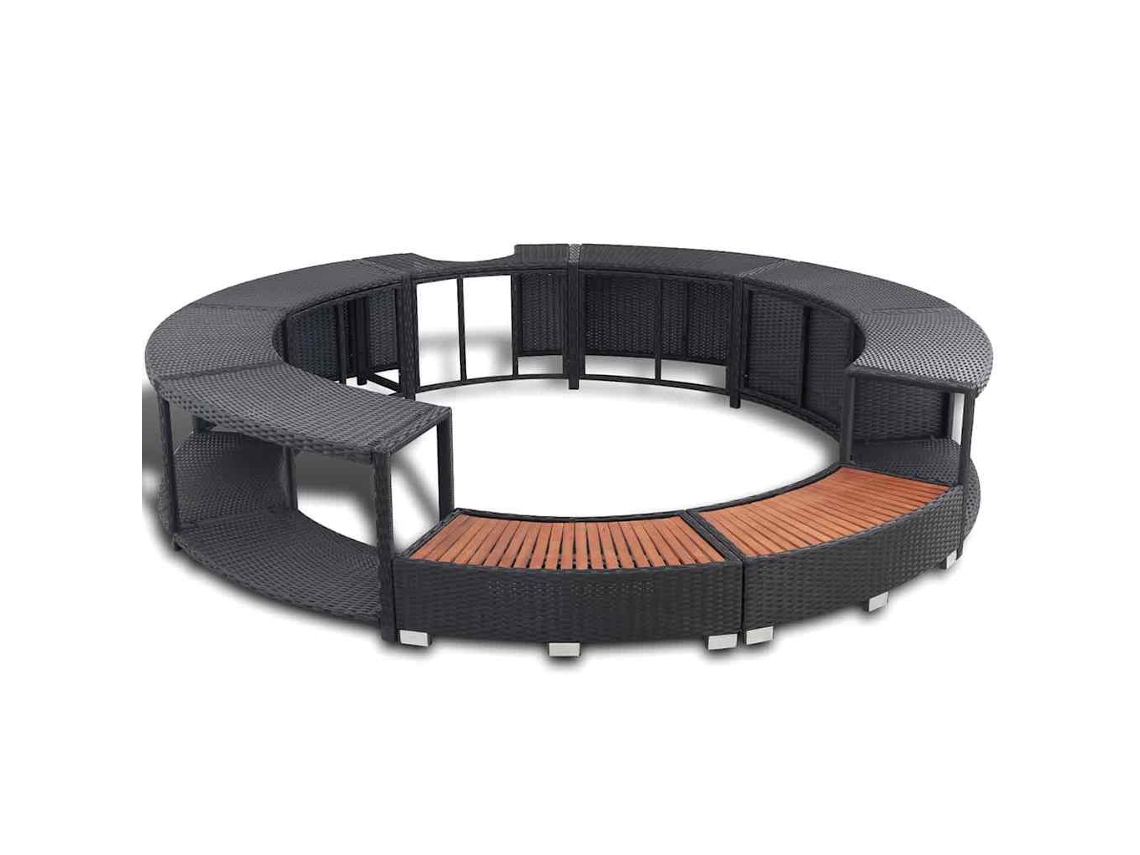 Maison Exclusive - Contorno De Banheira Vime Pe Preto
