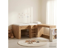 Vidaxl Cama Alta Para Crianças Com Mesa 2 Unid. Carvalho Arttisan
