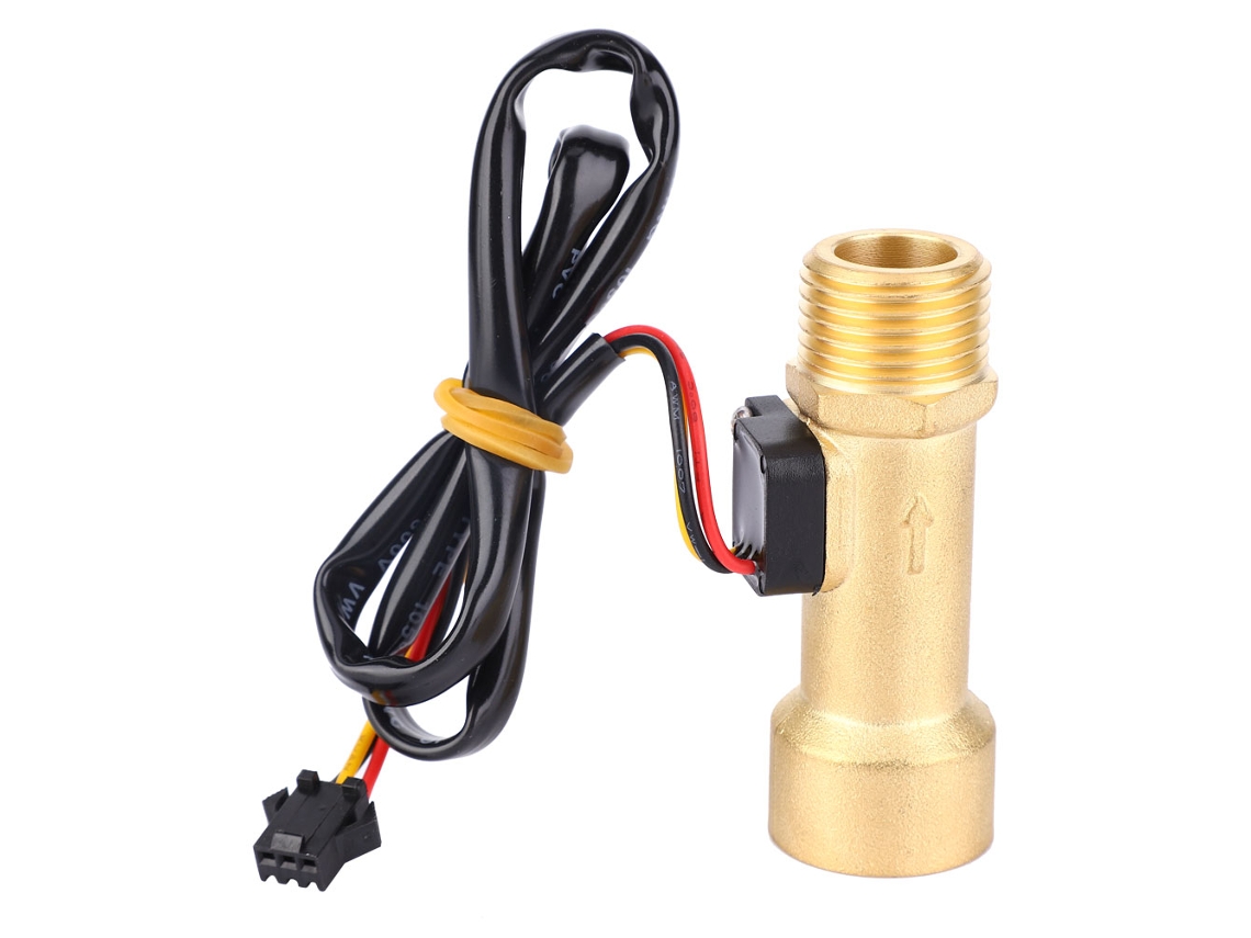 Sensor de fluxo de efeito Hall com rosca macho/fêmea G1/2 pol., 1~30 l/min.