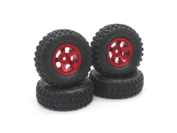 Conjunto de 4 Rodas Pretas para Carros Rc com Encaixe Hexagonal de 7 Mm, Compatíveis com Jjrc C8801, Austar Ax8560 e Trx4m, Escala 1/18. MDUG