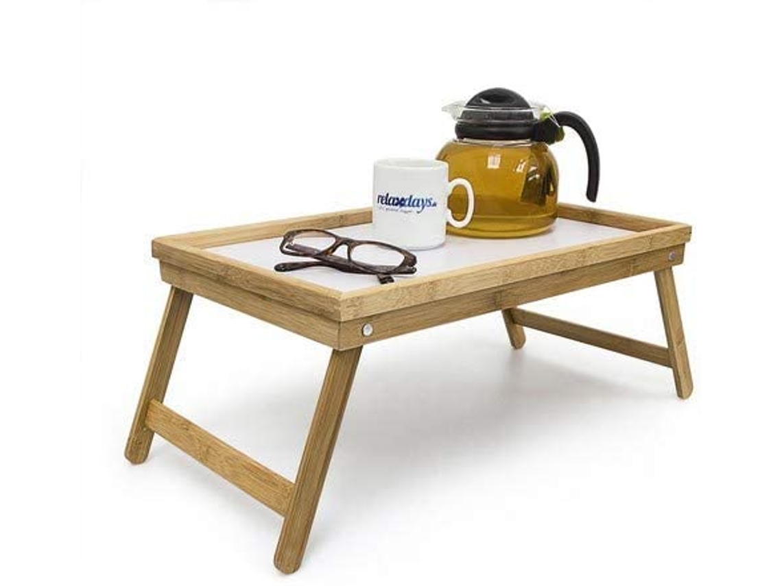 Bandeja de cama de bambu com pernas duplas 50 x 30 cm Aquaforge