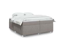 Vidaxl Cama Com Molas/colchão 200x200 Cm Tecido Castanho-acinzentado