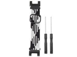 Pulseira de Nylon Trançado Elástico 22mm para Amazfit T Rex Preto e Branco
