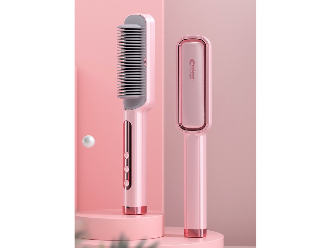Pente De Alisamento De Cabelo Iônico Cerâmico Portátil Aquecimento Rápido 20s Anti-calor Ferramenta De Estilo