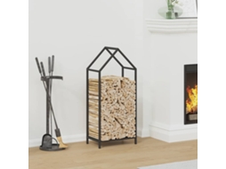 Vidaxl Suporte Para Lenha 40x25x90 Cm Aço Laminado A Frio Preto