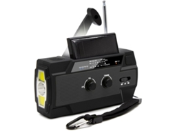 Rádio meteorológico de emergência com bateria externa de 4000mah, alimentado por energia solar, manivela, recarregável via USB, AM/FM AQUAFORGE
