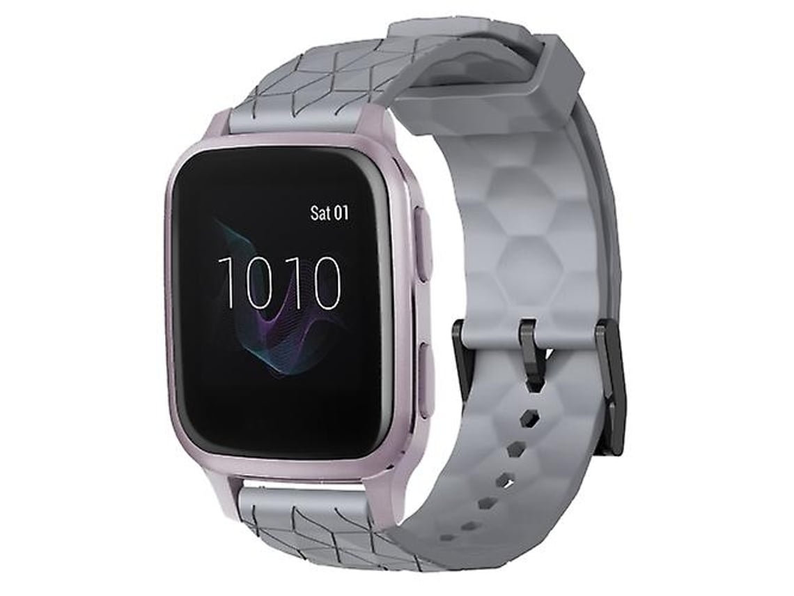 Lurelia Pulseira De Silicone Cor Sólida Com Padrão Futebol 20 Mm, Compatível Garmin Venu Sq, Cinza
