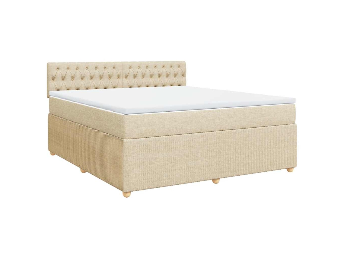 Box Spring Bed, Box Spring Beds Vidaxl Creme Tecido (180 X 200 Cm)