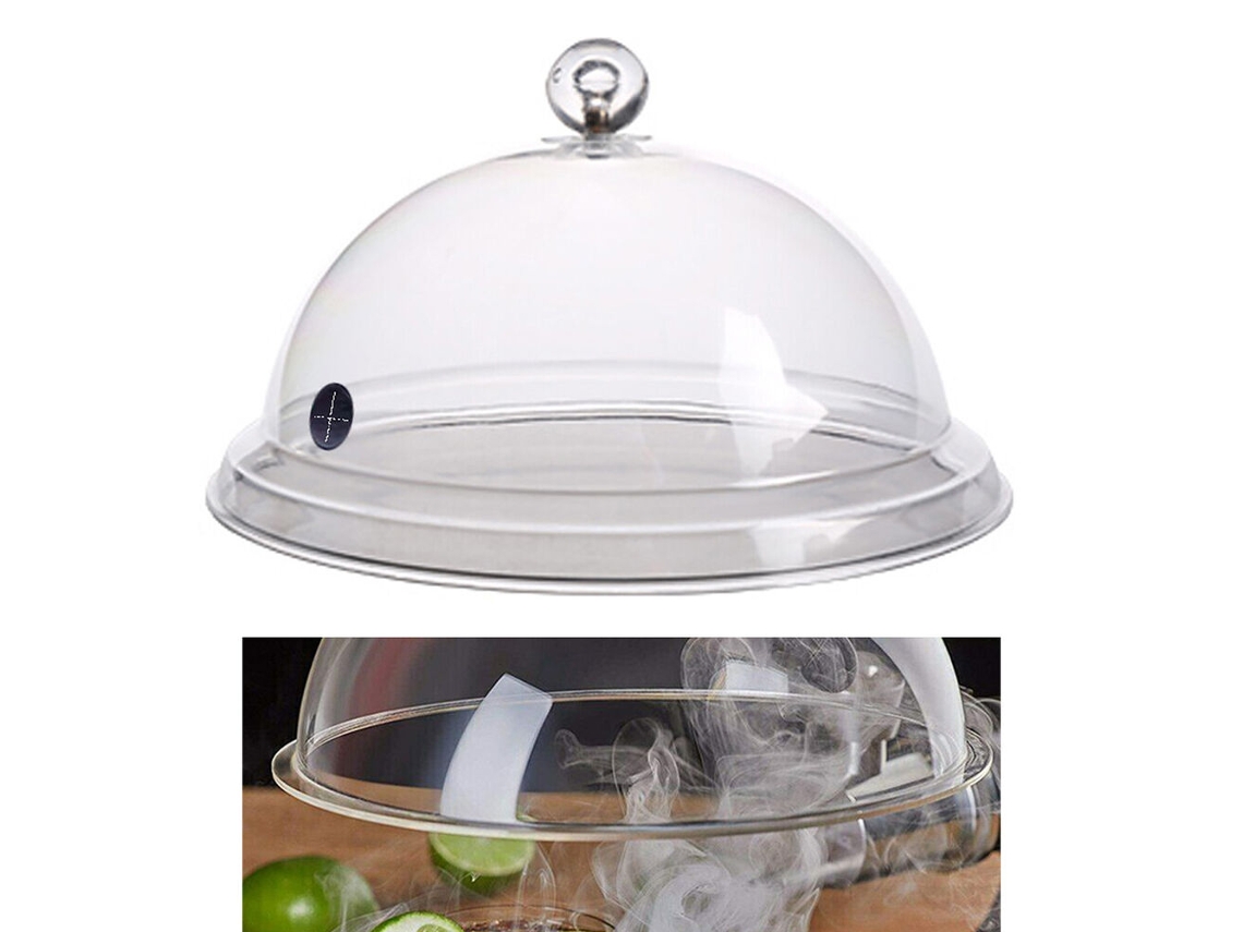 Cúpula de Plástico de Arma de Fumaça para Pratos Copos Tigelas Infusor de Fumaça Cloche Tampa de Acessório de Infusor de Fumaça 16 Cm