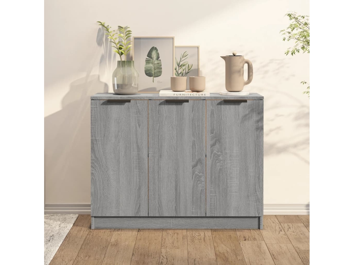 Aparador 90,5x30x70 cm Madera Procesada Color Gris Sonoma
