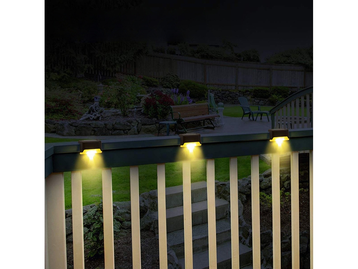 Kit com 8 luzes solares à prova d'água para exterior, escadas, degraus, cercas e quintal AQUAFORGE