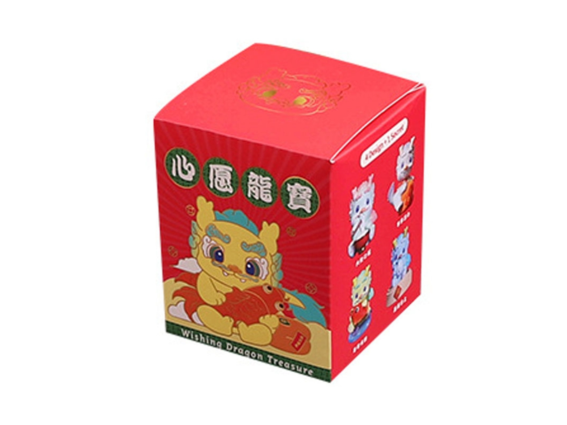 Miniatura de dragão em resina, estilo desenho animado, da Baok, para o Ano Novo Chinês, em caixa surpresa, colecionável, para mesa.