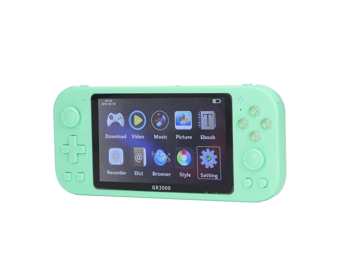 Console de Jogos Portátil com Tela Hd 5,1 Polegadas, Retrô Verde Vintage para Viagens. GOKOCO