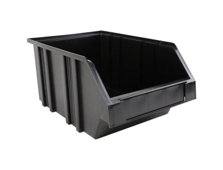 Lixeira de armazenamento Novap preta de 16 L, polipropileno reciclado, fundo plano, antiderrapante, inserções de travamento