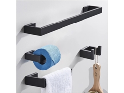 Suporte De Toalha Parede, Conjunto De Acessórios Para Banheiro, Gancho Para Roupão Preto, Suporte Para Toalha