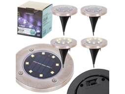 Luzes Suspensas Solares para Jardim À Terra 8Led 4Pcs Branco Quente PRICENET