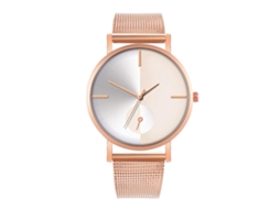 Reloj De Moda Para Parejas Con Correa De Malla Dial Redondo Cuarzo Unisex
