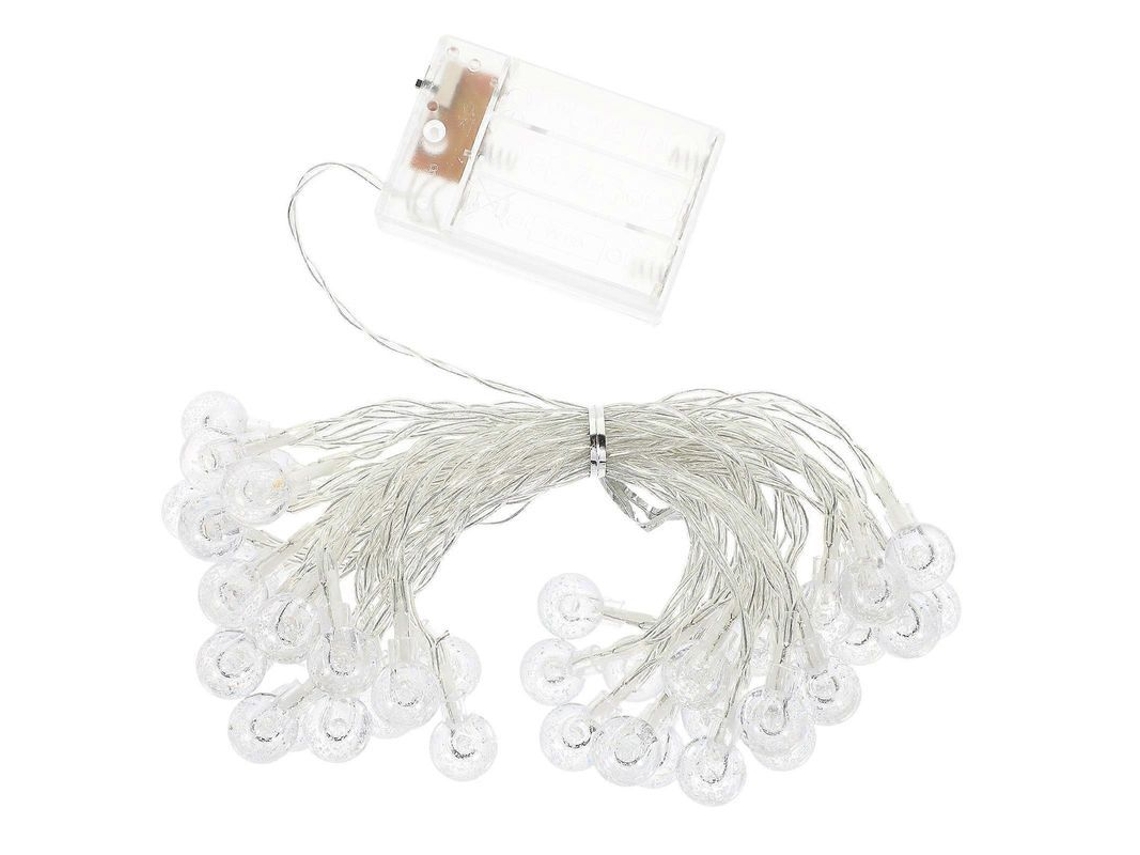 Luz De Fio Com 40 Leds Branco Quente, Material Plástico, Ideal Para Decoração De Festa, Quarto E Jardim Amarelo