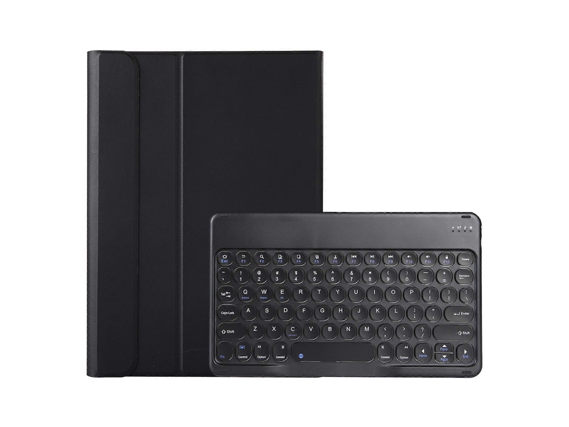 Capa Para Tablet Y0n5 Em Tpu Com Textura De Pele De Cordeiro, Teclado Bluetooth Com Teclas Redondas E Suporte Para Xiaomi Pad 5 / 5 Pro (preta)
