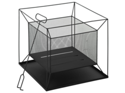 Fogueira portátil de metal com suspenso e atiçador 45x45x43 cm preto S/MARCA