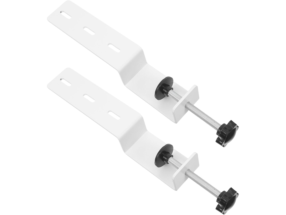 Kallory Conjunto De 2-grampos Metálicos Painel Perfurado, Brancos, Suporte De Borda Mesa Ajustável Bordas 1a