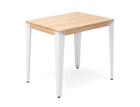Mesa de Refeição BOX FURNITURE Lunds (Branco - Madeira e Aço - 59 x 59 x 75.5 cm)