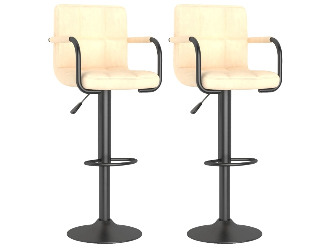 Bancos de Bar 2 Pcs Veludo Creme MAISON EXCLUSIVE