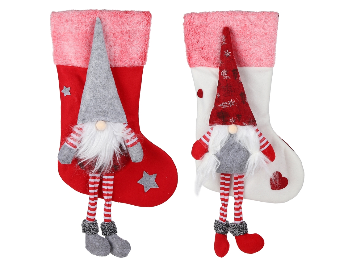 Laxiscreed Conjunto De 2 Meias De Natal Sem Rosto Com Enfeites De Peluche Para Pendurar