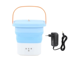 Máquina de Lavar Portátil Dobrável Mini Pequena Baixo Ruído Alta Capacidade 100‑240v Azul+branco Plugue Eu | S/MARCA