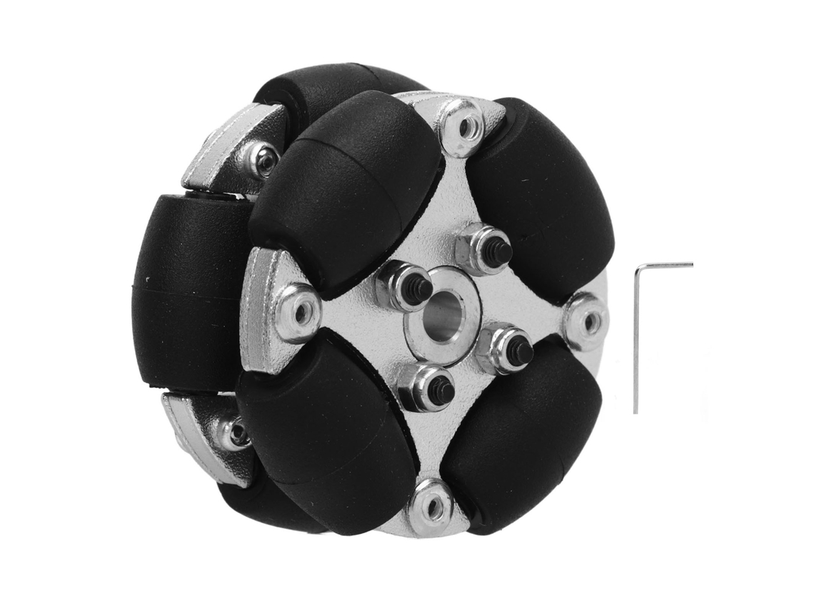 Roda Omnidirecional De Alumínio Duplo 38mm Com Polias Pu Para Robôs Carros Brinquedos Pequenos