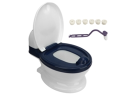 Silla De Entrenamiento De Baño Realista Para Bebés Con Cepillo De Limpieza Removable Multifuncional Azul Blanco
