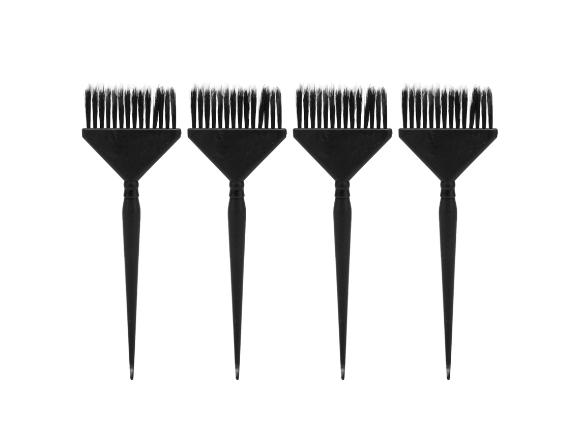 4pcs Pincel Largo De Tintura De Cabelo Com Bristas Rígidas Pontudas Para Colorir Igualmente, Ferramenta De Barbeiro Preta