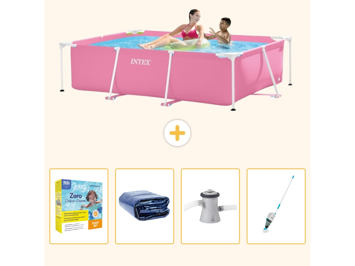 Intex Piscina Com Estrutura Retangular - 220x150x60 Cm - 5-peças S39