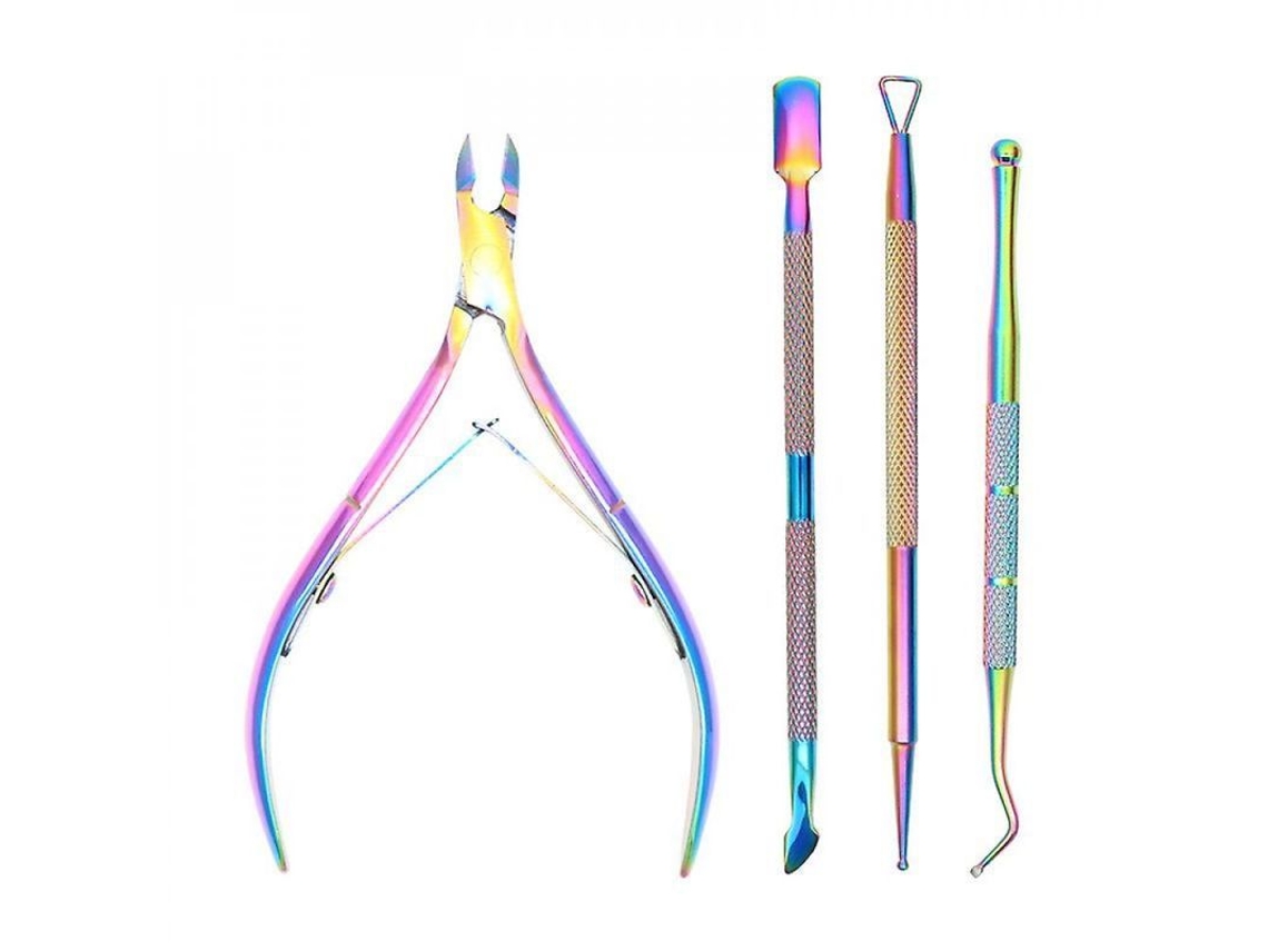 Conjunto de Ferramentas de Manicure e Pedicure em Aço Inoxidável com Alicate, Push e Tesoura Dnx