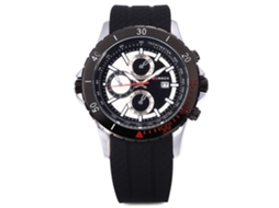 Relógio de pulso analógico masculino moderno com pulseira de silicone à prova d'água.