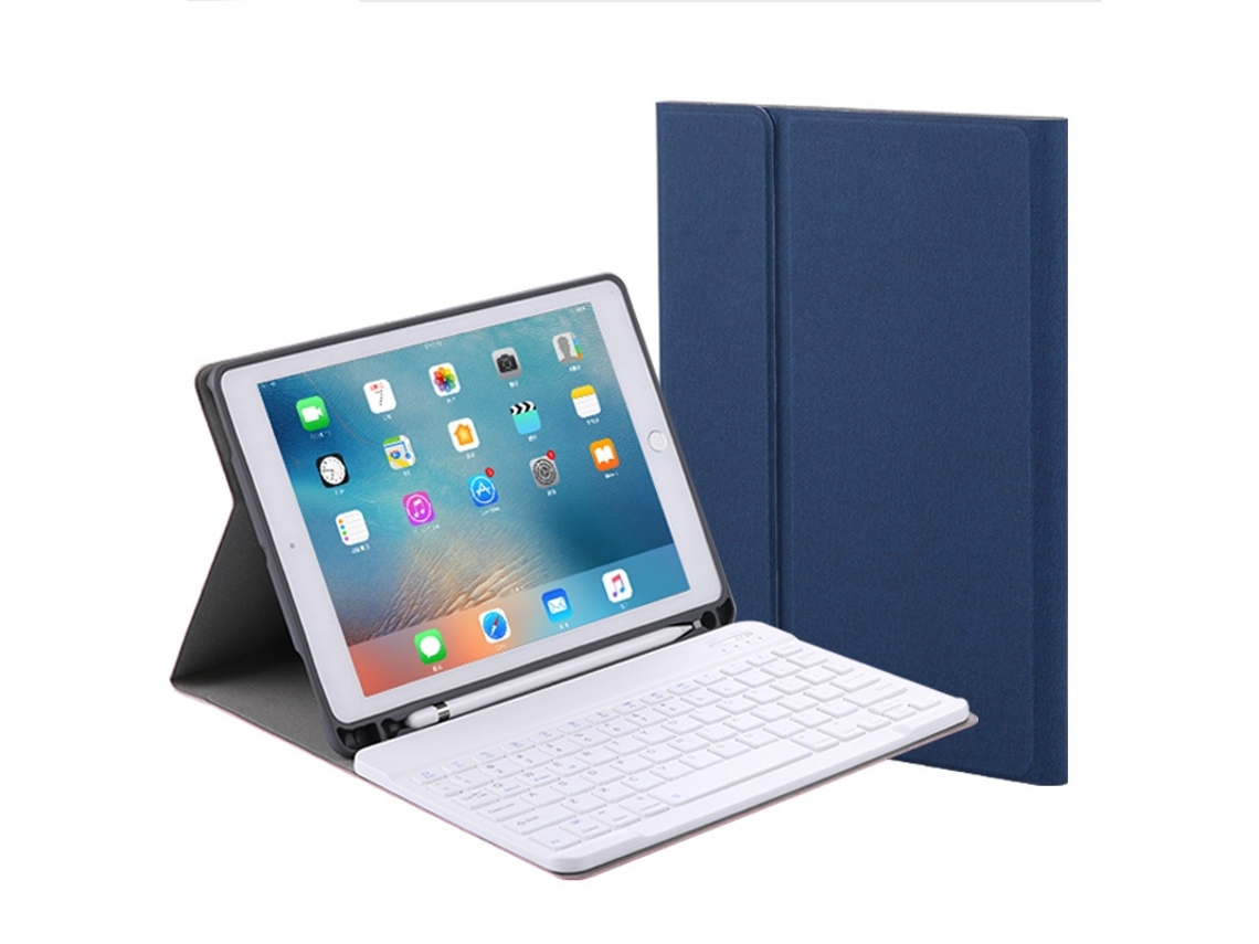 Elysve Capa Com Teclado Bluetooth Para 20182017/ipad Pro 9,7 Polegadas/air 2/air Inglês, Cor Azul