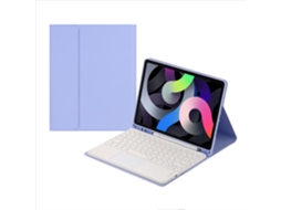 Lurelia Capa Com Teclado Bluetooth Para Ipad 11th Gen Tampa Redonda Com Touchpad, Layout Pt, Roxo E Branco (2025)