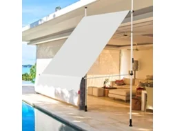 Toldo de Proteção Solar Toldo de Varanda com Altura Regulável Toldo de Varanda 200-300 Centímetros Toldo com Manivela para Jardim Bege 150Cm COSTWAY