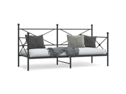 Cama De Dia Sem Colchão 80x200 Cm Aço Preto