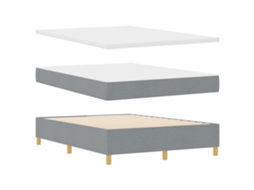 Cama Box Com Colchão Cinza Claro Vidaxl (140x200 Cm)