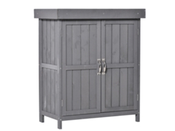 Casinha Madeira Intempéries Portas 74x43x88cm Cinza VELTRIX