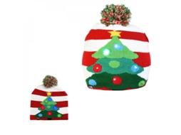 Gorros De Natal Com Led Gorros Tejidos Luminosos Para Adultos E Crianças Decoração De Natal Ano Novo 20x20cm C