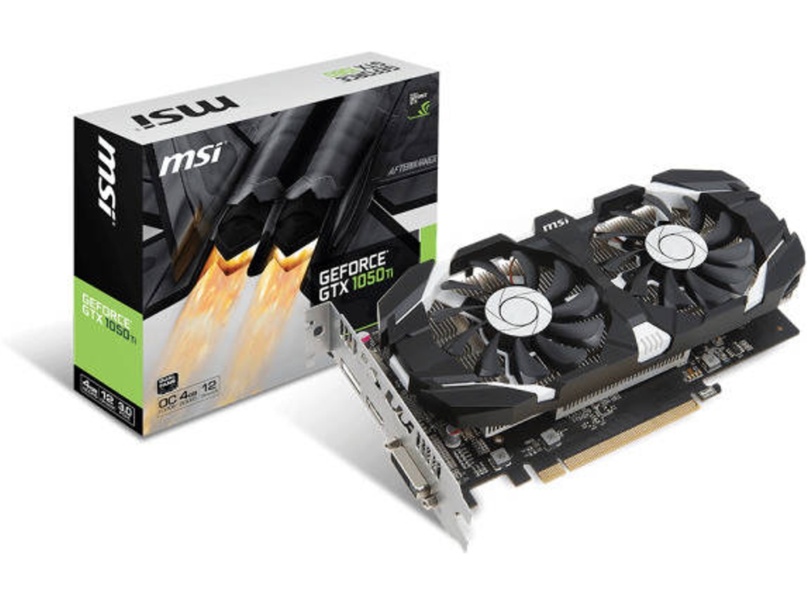 Placa Gráfica MSI GeForce GTX 1050 Ti OC (NVIDIA - 4 GB DDR5)