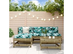 Vidaxl 5 Pcs Conjunto Lounge de Jardim C/ Almofadões Pinho Impregnado